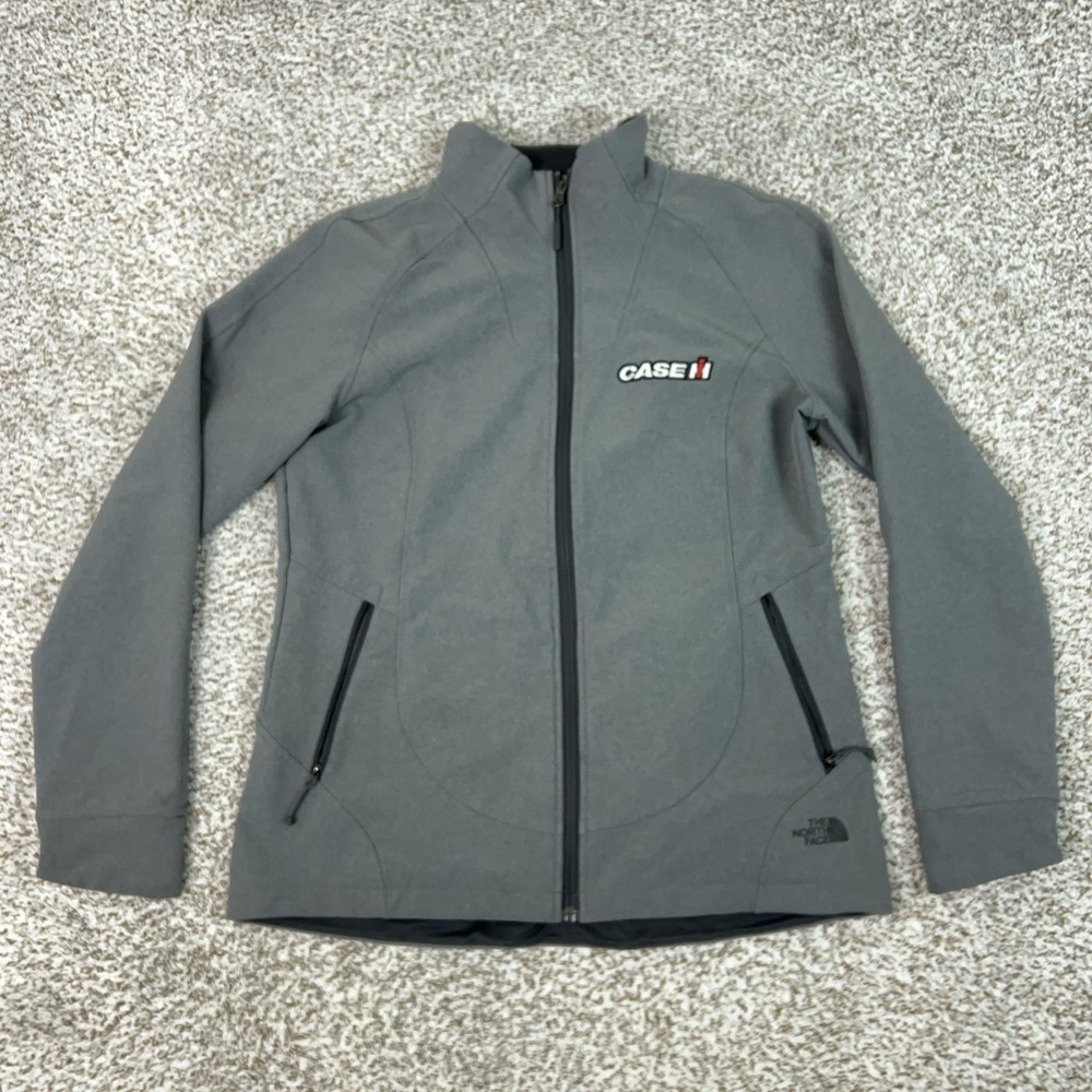 The North Face Jacket Womens‎ L Gray WindWall Softshell Case IH Logo Full Zip